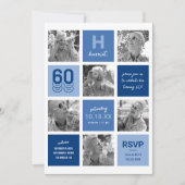 Invitation d'anniversaire 60 ans Collage Photo Mod (Devant)