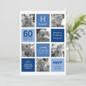 Invitation d'anniversaire 60 ans Collage Photo Mod (Debout devant)