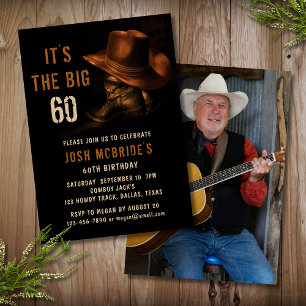 Invitation d'anniversaire 60 ans cowboy western av