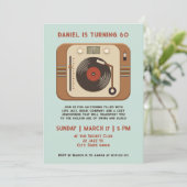 Invitation d'anniversaire 60 ans disque vinyle rét (Debout devant)