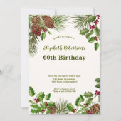 Invitation d'anniversaire 60 ans Elegant Winter Gr (Devant)