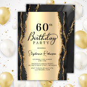 Invitation d'anniversaire 60 ans en Agate Noire et