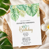 Invitation d'anniversaire 60 ans Feuilles Tropical