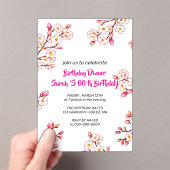 Invitation d'anniversaire 60 ans florale, Rose flo (In situ (ordinateur de poche))
