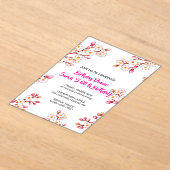 Invitation d'anniversaire 60 ans florale, Rose flo (Poser)