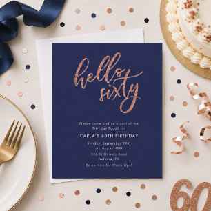 Invitation d'anniversaire 60 ans Hello Sixty