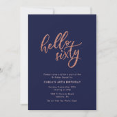 Invitation d'anniversaire 60 ans Hello Sixty (Devant)