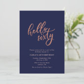 Invitation d'anniversaire 60 ans Hello Sixty (Debout devant)