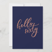 Invitation d'anniversaire 60 ans Hello Sixty (Dos)