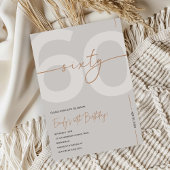 Invitation d'anniversaire 60 ans Moderne Beige & O