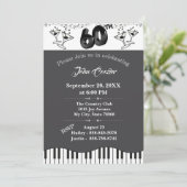 Invitation d'anniversaire 60 ans Noir & Blanc avec (Debout devant)