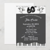 Invitation d'anniversaire 60 ans Noir & Blanc avec (Devant / Derrière)