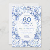 Invitation d'anniversaire 60 ans Pretty Dusty Blue (Devant)