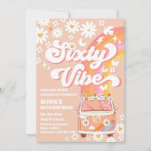 Invitation d'anniversaire 60 ans Retro Rainbow (Devant)