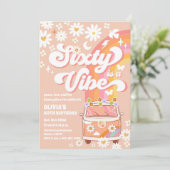 Invitation d'anniversaire 60 ans Retro Rainbow (Debout devant)
