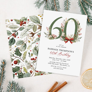 Invitation d'anniversaire 60 ans Rustique Hiver