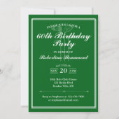 Invitation d'anniversaire 60 ans thème golf classi (Devant)