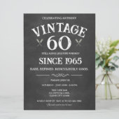 Invitation d'anniversaire 60 ans Vintage – Thème W (Debout devant)