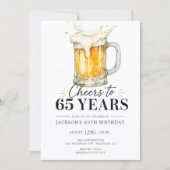 Invitation d'anniversaire 65 ans Cheers (Devant)