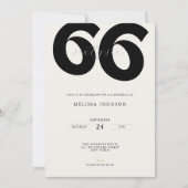 Invitation d'anniversaire 66 ans Minimal - Typo Gr (Devant)