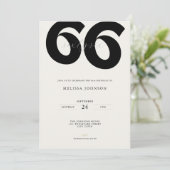 Invitation d'anniversaire 66 ans Minimal - Typo Gr (Debout devant)