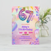Invitation d'anniversaire 67 Léopard Arc-en-ciel C (Debout devant)
