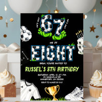 Invitation d'anniversaire 67 Neon Soccer 8ème