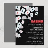 Invitation d'anniversaire 68 ans de jeu de carte d (Devant / Derrière)