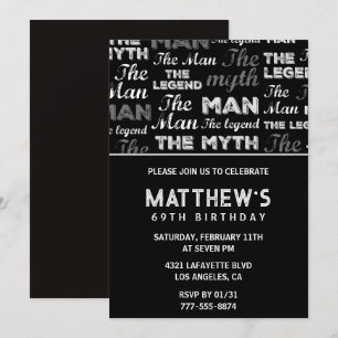 Invitation d'anniversaire 69 ans pour lui Mythe Lé