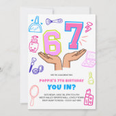 Invitation d'anniversaire 6 7 Meme Maquillage Dood (Devant)
