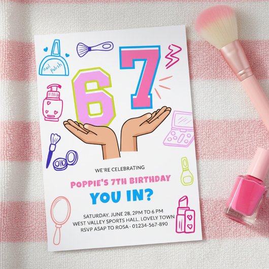 Invitation d'anniversaire 6 7 Meme Maquillage Dood