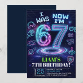 Invitation d'anniversaire 6 7 Meme tendance Six Se (Devant / Derrière)