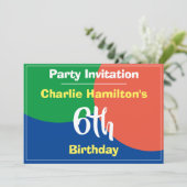 Invitation d'anniversaire 6 ans (Debout devant)