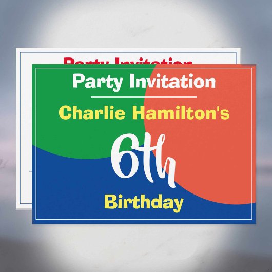 Invitation d'anniversaire 6 ans