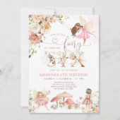 Invitation d'anniversaire 6 ans Fée Fleur Sauvage  (Devant)