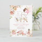 Invitation d'anniversaire 6 ans Fée Fleur Sauvage  (Debout devant)