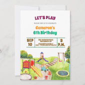 Invitation d'anniversaire 6 ans Fête colorée dans (Devant)