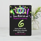 Invitation d'anniversaire 6 ans GLOW Lights (Debout devant)