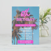 Invitation d'anniversaire 6 ans Palmier Tropical É (Debout devant)
