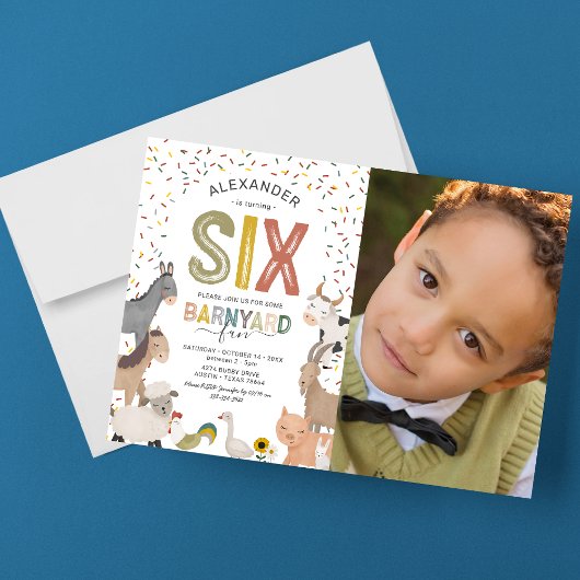 Invitation d'anniversaire 6 ans Photo Barnyard