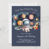 Invitation d'anniversaire 6 ans Planètes Espace Ex (Devant)