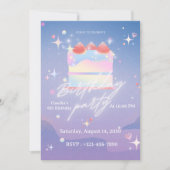 Invitation d'anniversaire 6 ans pour filles papill (Devant)