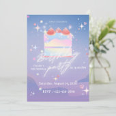 Invitation d'anniversaire 6 ans pour filles papill (Debout devant)