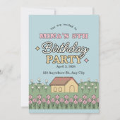 Invitation d'anniversaire 6 ans pour filles papill (Devant)