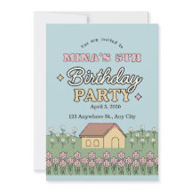 Invitation d'anniversaire 6 ans pour filles papill
