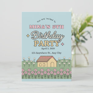 Invitation d'anniversaire 6 ans pour filles papill