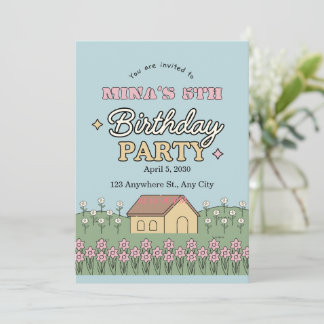 Invitation d'anniversaire 6 ans pour filles papill