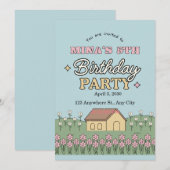 Invitation d'anniversaire 6 ans pour filles papill (Devant / Derrière)