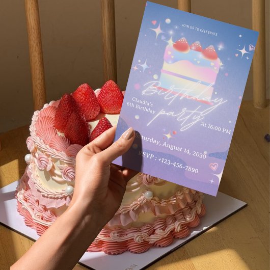 Invitation d'anniversaire 6 ans pour filles papill