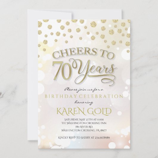 Invitation d'anniversaire 70 ans (Devant)
